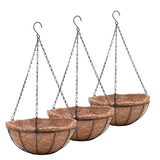 EIMQUVW Metal Hanging Planters Basket Set of 3 Hanging Flower Pots 12 Inch Ch...